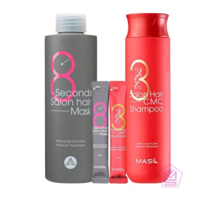 Masil-Набор-шампунь-и-маска-для-восстановления-волос-Masil-8-Seconds-Salon-Hair-Set-300мл+200мл+8мл